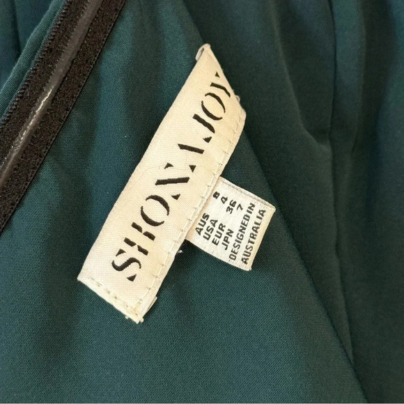 Shona Roy U Wire Strapless Bustier Tulip Midi Dress in Seaweed Green Size 4 - Picture 5 of 8